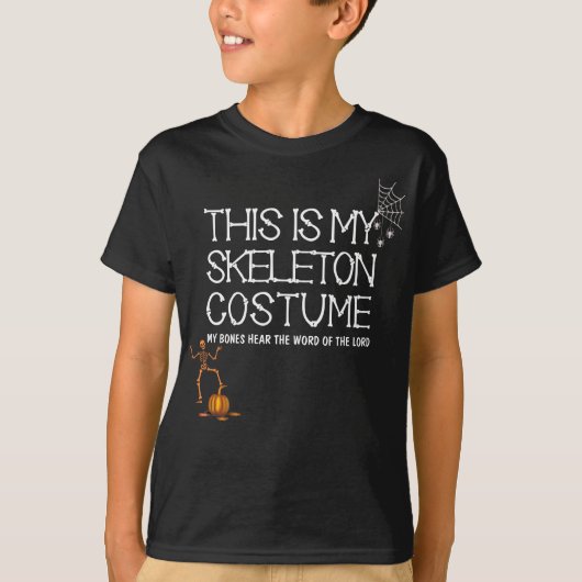 T-shirt C'EST MON SKELETON COSTUME Kids Halloween (Devant)