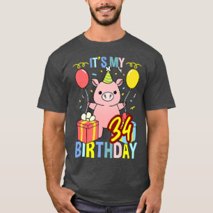 T-shirt C'est My 34th Birthday Pig for Pig Lover Premium