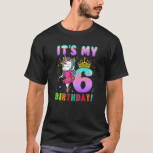 T-shirt C'est My 6th Birthday Unicorn 6 ans filles hors de