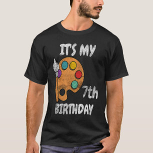 T-shirt C'est My 7th Birthday Paint 7 Years Old Boys Girls
