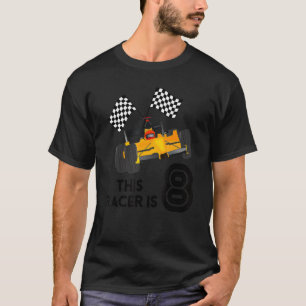 T-shirt C'est My 8th Birthday Boy 8 Toddler Racing Car Dri
