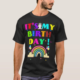T-shirt C'est My Birthday Unicorn Rainbow heureux