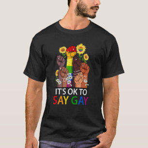 T-shirt C'Est Ok De Dire Gay Main Sunflower Lesbienne Bise