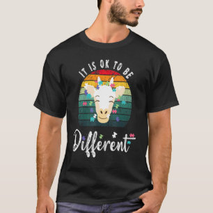 T-shirt C'est ok d'être différent Girafe mignon Sensibilis
