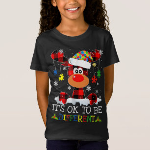 T-Shirt C'est OK pour différentes fam de Noël de l'autisme