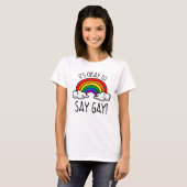 T-shirt C'est pas grave de dire gay arc-en-ciel (Devant entier)