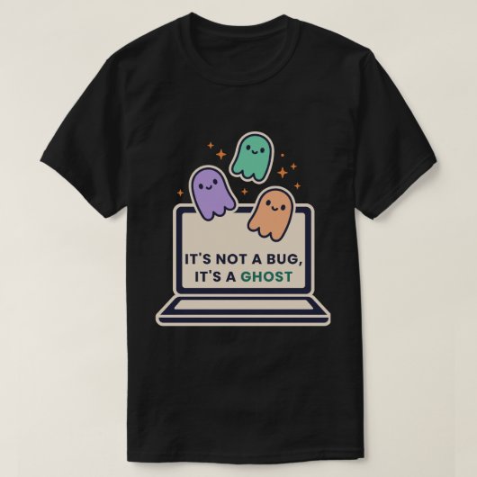 T-shirt C'est Pas Un Bug C'est Un Fantôme Coding Halloween (Design devant)