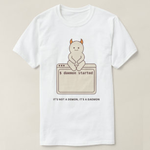 T-shirt C'est pas un démon c'est un daemon drôle Linux bla