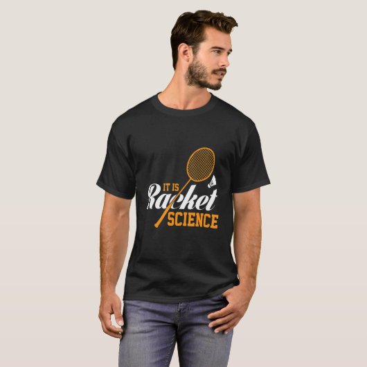 T-shirt C'est Racket Science Graphic Badminton Player Shut (Devant entier)