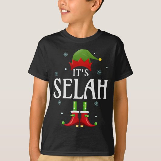 T-shirt C'est Selah Elf Funny Nom personnalisé Noël S (Devant)