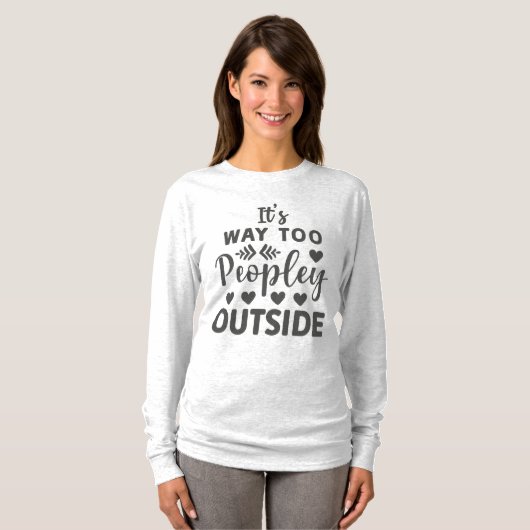 T-shirt C'est trop de gens dehors Introvert (Devant entier)