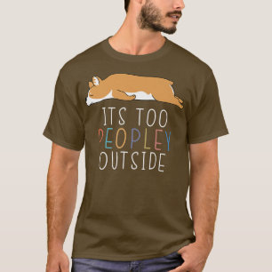 T-shirt C'Est Trop Peuplé En Dehors De Cute Corgi Lazy Ani