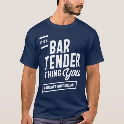 T-shirt C'est un barman Chose Job Titre Cadeau (Devant)