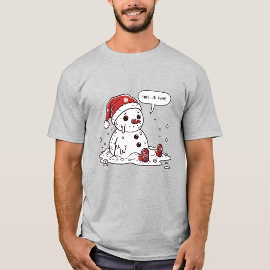 T-shirt C'est un bonhomme de neige fondu (Devant)