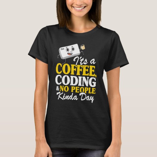 T-shirt C'est un code du café et personne n'aime le progra (Devant)