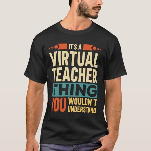 T-shirt C'est un enseignant virtuel (Devant)