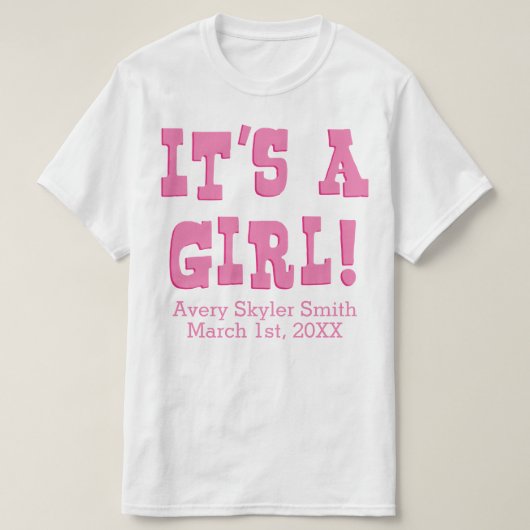 T-shirt C'est une fille (Design devant)