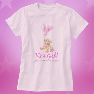 T-shirt C'est une fille grossesse dû mois personnalisé our