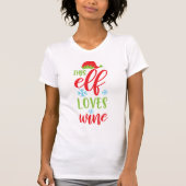 T-shirt Cet elfe adore le vin (Devant)