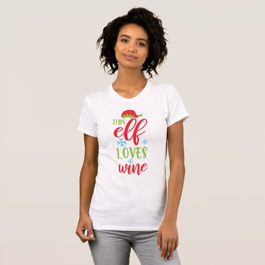T-shirt Cet elfe adore le vin (Devant entier)
