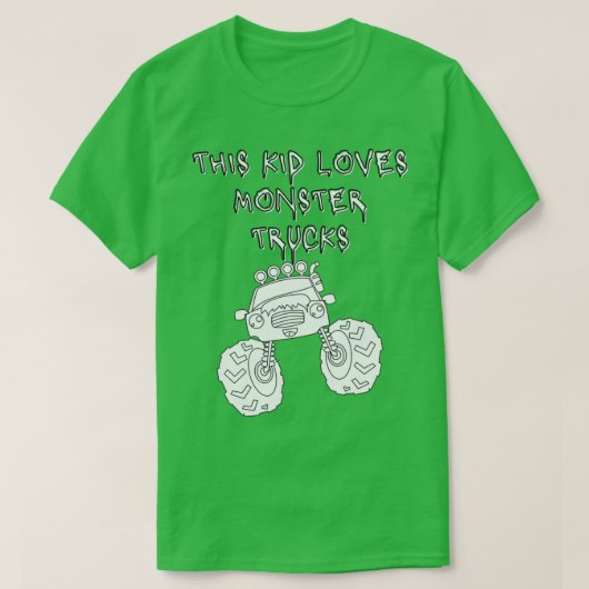T-shirt Cet Enfant aime les camions monstres 14 (Design devant)
