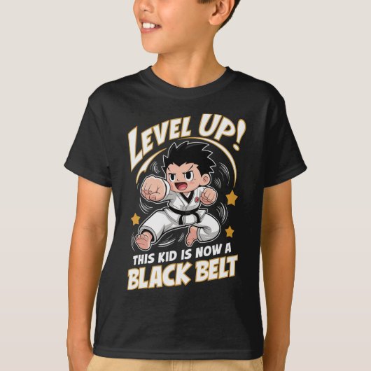 T-shirt Cet Enfant Est Aujourd'Hui Un Noir Karate Hapkido  (Devant)