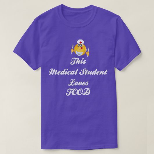 T-shirt Cet étudiant en médecine adore la nourriture (Design devant)