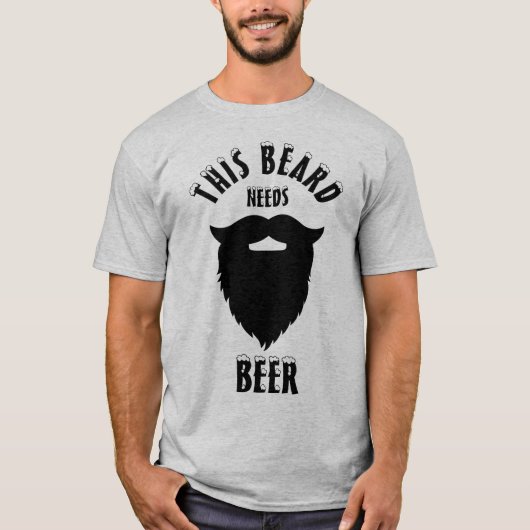 T-shirt Cette barbe a besoin de bière, (Devant)