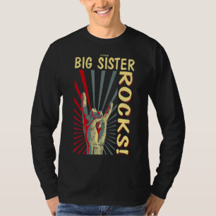 T-shirt Cette Big Sister Rocks Vintage Retro Concert les a