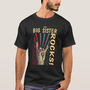 T-shirt Cette Big Sister Rocks Vintage Retro Concert Les a