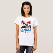 T-shirt Cette chatte sans enfants pour Kamala (Devant entier)
