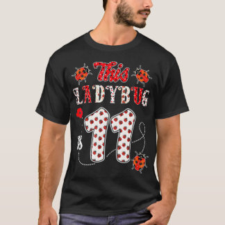 T-shirt Cette coccinelle est 11 ans - 11e anniversaire fil