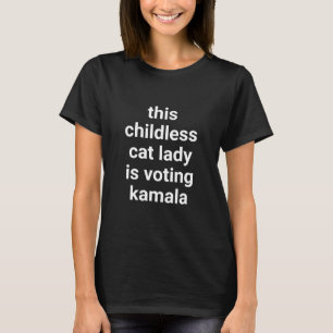T-shirt Cette dame de chat sans enfant vote kamala noir