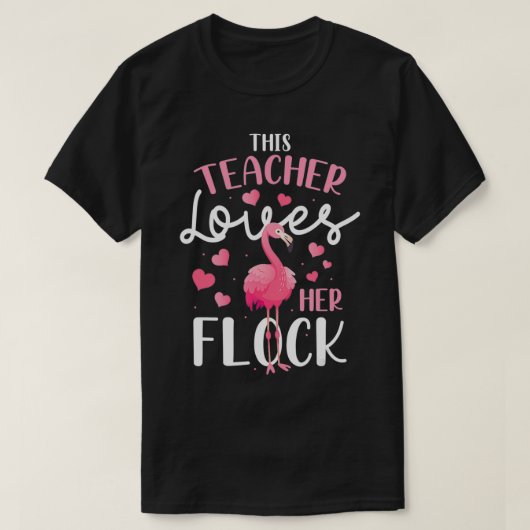 T-shirt Cette enseignante adore son troupeau de flamants r (Design devant)