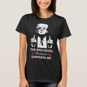 T-shirt Cette femme biologique me soutient Trump 2025
