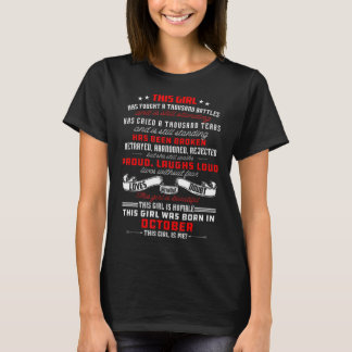 T-shirt Cette fille a combattu mille batailles est née i