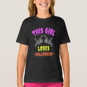 T-shirt Cette fille adore Halloween