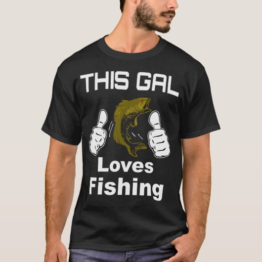 T-shirt Cette fille adore la pêche (Devant)