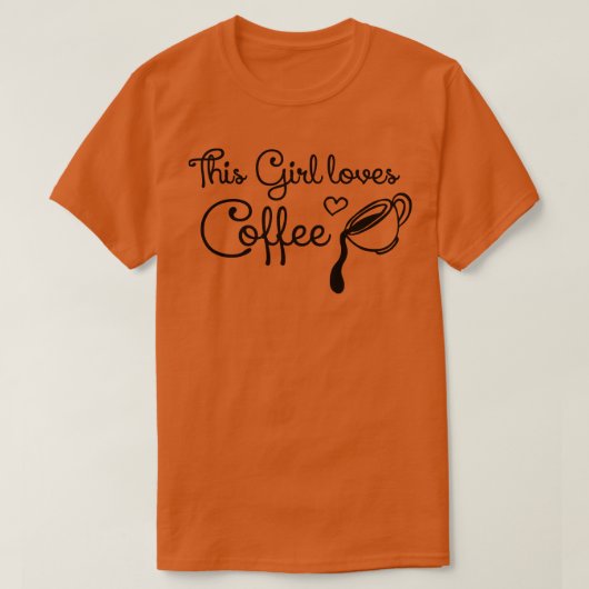 T-shirt Cette fille adore le café (Design devant)