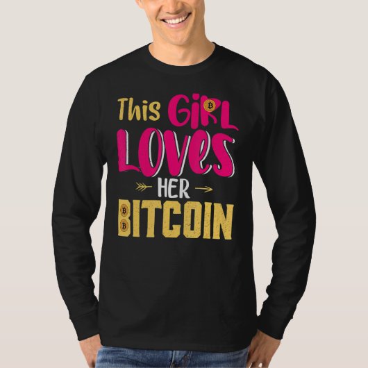 T-shirt Cette Fille adore son Bitcoin Crypto Devise Dames (Devant)