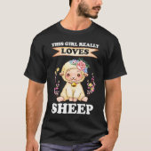 T-shirt cette fille adore vraiment les moutons moutons (Devant)