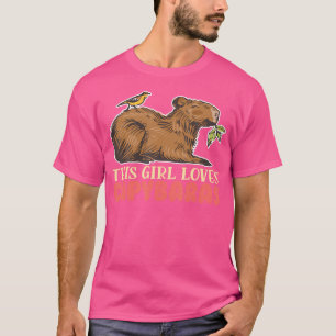 T-shirt Cette fille aime Capybaras Rodent Animal Capybara