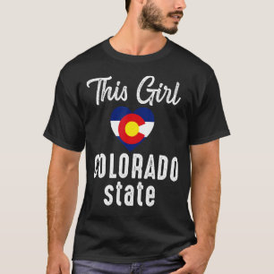 T-shirt Cette fille aime Colorado State Denver Map Drapeau