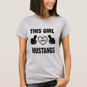 T-SHIRT CETTE FILLE AIME DES MUSTANGS (Devant)
