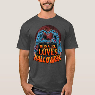 T-shirt Cette Fille Aime Halloween Costume Lazy Zombie Mai