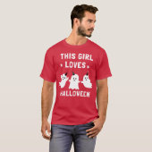 T-shirt Cette fille aime halloween drôle (Devant entier)
