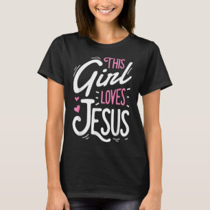 T-shirt Cette fille aime Jésus drôle foi chrétienne Religi