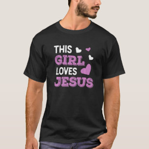 T-shirt Cette fille aime Jésus Religieuses Femmes Foi Chri