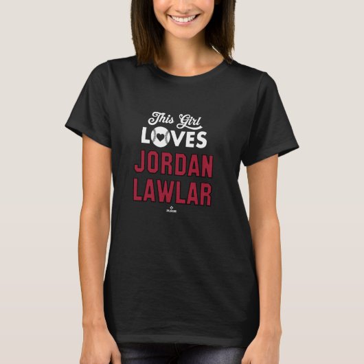 T-shirt Cette fille aime Jordanie Lawlar Arizona Baseball (Devant)