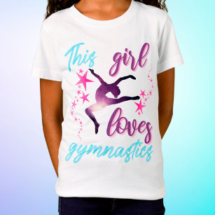 T-Shirt Cette Fille Aime La Gymnastique Étoiles Leap